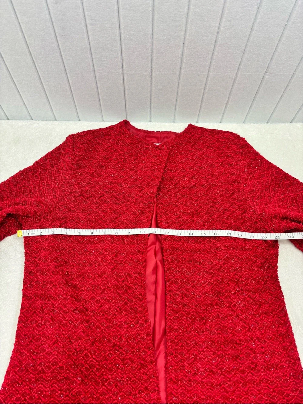Alfred Dunner Women's Textured Shimmer Open Jacket Size 10